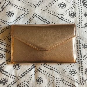 Rose gold travel wallet